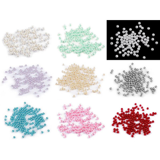 Plastic beads / imitation pearls glance ø4 mm - Dark red (10 Grams) Plastic beads / imitation pearls glance ø4 mm - Dark red (10 Grams)