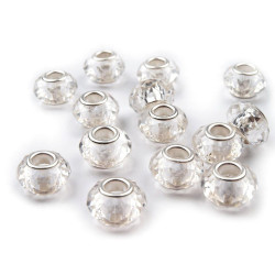 Koraliki plastikowe, duży otwór do przewlekania 14,5x9 mm - Transparent (20 Sztuki)