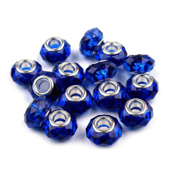 Koraliki plastikowe, duży otwór do przewlekania 14,5x9 mm - Granatowy (20 Sztuki)