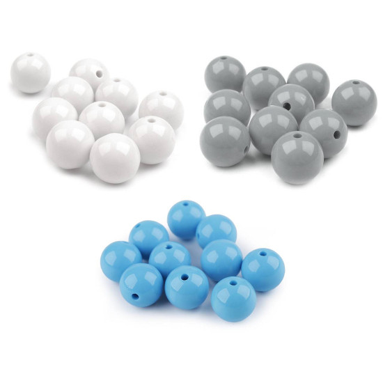 Acrylperlen color ø20 mm - Weiß (10 Stücke)