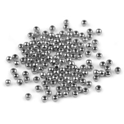 Plastikowe koraliki woskowane / perły glance metalic ø4 mm - Platyna (10 Gramy)