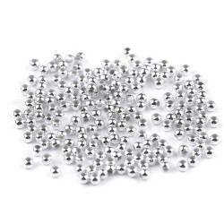 Plastikowe koraliki woskowane / perły glance metalic ø4 mm - Srebrny jasny (10 Gramy)