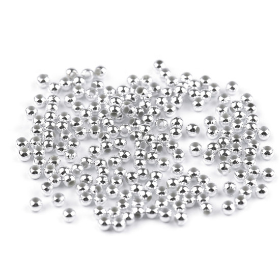 Plastikowe koraliki woskowane / perły glance metalic ø4 mm - Srebrny jasny (100 Gramy) Plastikowe koraliki woskowane / perły glance metalic ø4 mm - Srebrny jasny (100 Gramy)