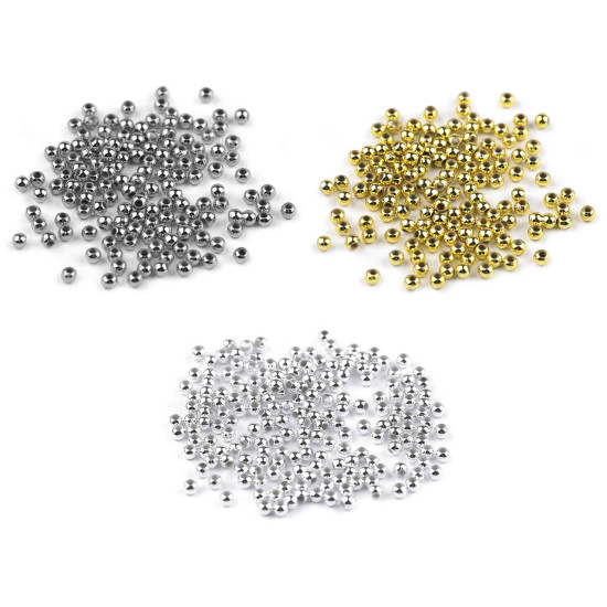 Plastikowe koraliki woskowane / perły glance metalic ø4 mm - Srebrny jasny (100 Gramy) Plastikowe koraliki woskowane / perły glance metalic ø4 mm - Srebrny jasny (100 Gramy)