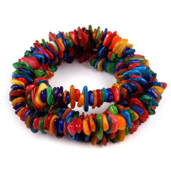 Nacre chips necklace on string - Multicolor (1 String)