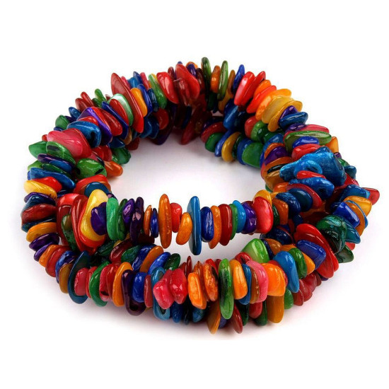 Nacre chips necklace on string - Multicolor (1 String) Nacre chips necklace on string - Multicolor (1 String)