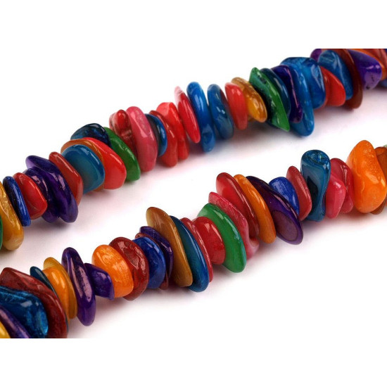 Nacre chips necklace on string - Multicolor (1 String) Nacre chips necklace on string - Multicolor (1 String)
