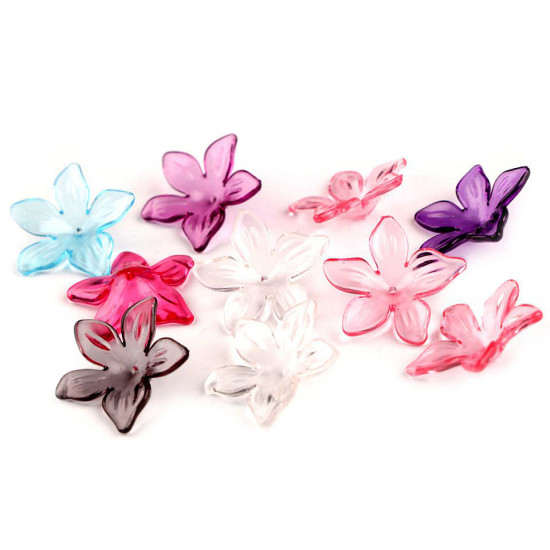 Kunststoffperlen blüte/rock ø 25–29 mm - Transparent (800 Stücke) Kunststoffperlen blüte/rock ø 25–29 mm - Transparent (800 Stücke)