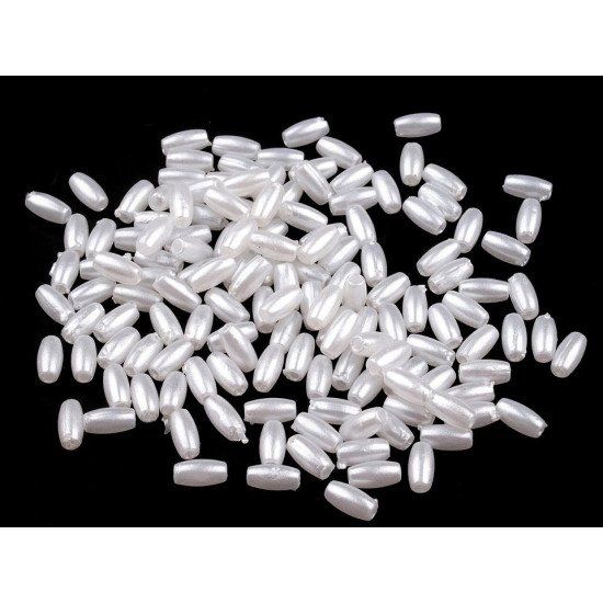 Imitation de perle en plastique glance, 3 x 6 mm, grain de riz - Glace bleue (10 Grammes) Imitation de perle en plastique glance, 3 x 6 mm, grain de riz - Glace bleue (10 Grammes)