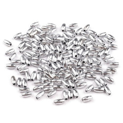 Imitation de perle en plastique glance, 3 x 6 mm, grain de riz - Argent (10 Grammes)