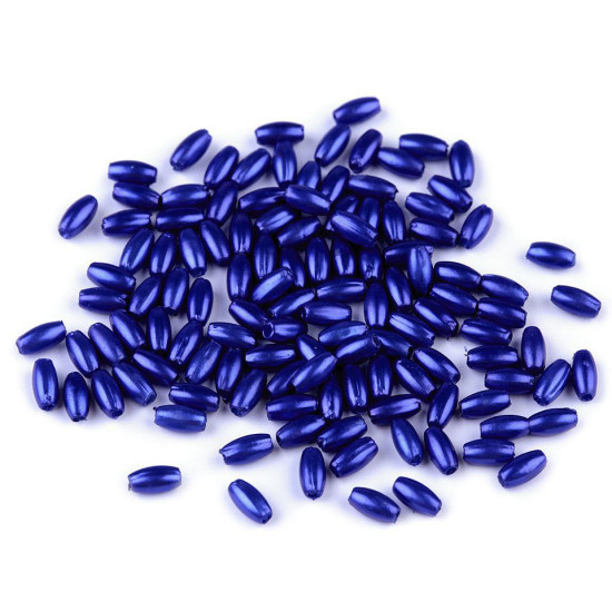 Imitation de perle en plastique glance, 3 x 6 mm, grain de riz - Glace bleue (10 Grammes) Imitation de perle en plastique glance, 3 x 6 mm, grain de riz - Glace bleue (10 Grammes)