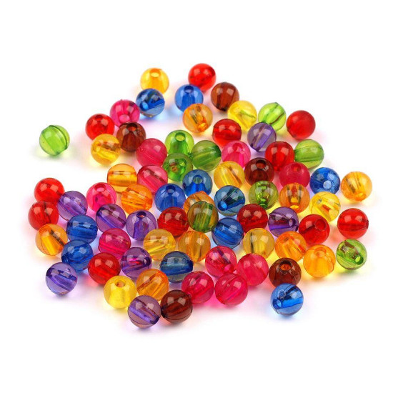 Acrylperlen transparent ø6 mm - Multicolor (20 Gramm) Acrylperlen transparent ø6 mm - Multicolor (20 Gramm)