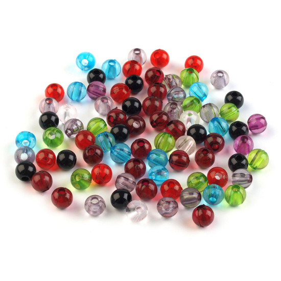 Acrylperlen transparent ø6 mm - Multicolor (20 Gramm) Acrylperlen transparent ø6 mm - Multicolor (20 Gramm)