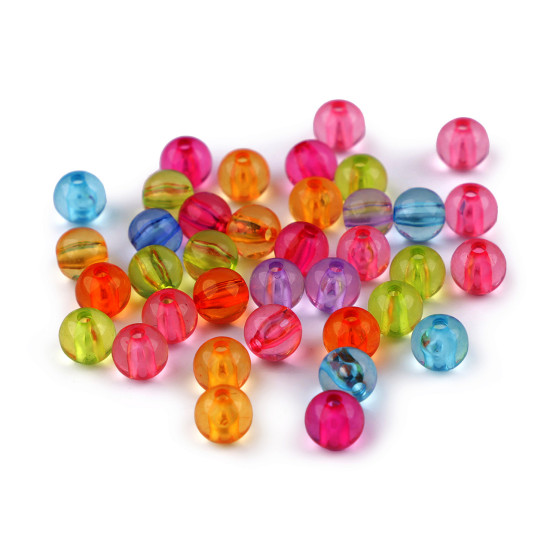 Acrylperlen transparent ø8 mm - Multicolor (20 Gramm) Acrylperlen transparent ø8 mm - Multicolor (20 Gramm)