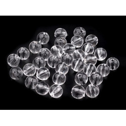 Koraliki plastikowe transparentne ø 8mm - Transparent (100 Gramy)
