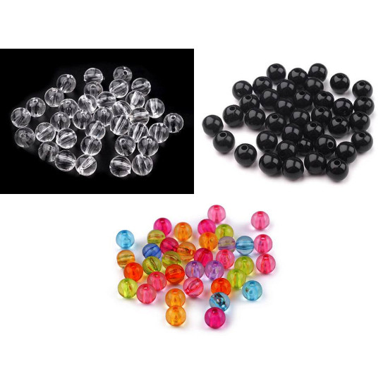 Acrylperlen transparent ø8 mm - Multicolor (20 Gramm) Acrylperlen transparent ø8 mm - Multicolor (20 Gramm)