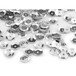 Loose cupped sequins  ø6 mm - Silver (50 Grams)