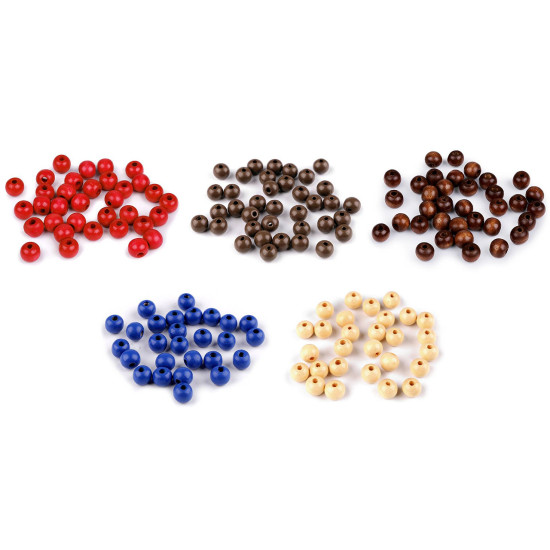 Koraliki drewniane ø10 mm - Czerwony (100 Gramy) Koraliki drewniane ø10 mm - Czerwony (100 Gramy)