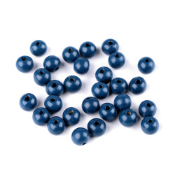 Koraliki drewniane ø10 mm - Niebieski (100 Gramy)
