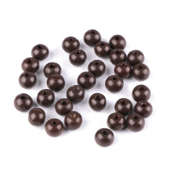 Koraliki drewniane ø10 mm - Brązowy (100 Gramy)