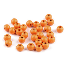 Koraliki drewniane ø10 mm - Pomarańczowo-żółty (100 Gramy)