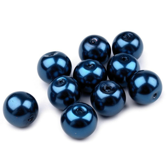 Szklane woskowane perły ø10 mm - Niebieski paryski (1000 Gramy) Szklane woskowane perły ø10 mm - Niebieski paryski (1000 Gramy)