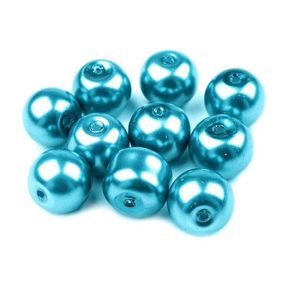 Szklane woskowane perły ø10 mm - Niebieski paryski (1000 Gramy) Szklane woskowane perły ø10 mm - Niebieski paryski (1000 Gramy)