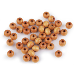 Koraliki drewniane ø8-9 mm - Jasnybrąz (100 Gramy)