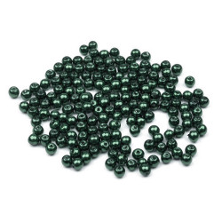 Sklenené voskové perly  ø4mm - Zelená tm. (250 Gramy)