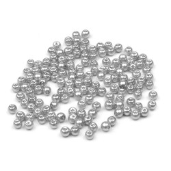 Sklenené voskové perly  ø4mm - Strieborná (250 Gramy)