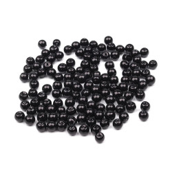 Sklenené voskové perly  ø4mm - Čierna (250 Gramy)