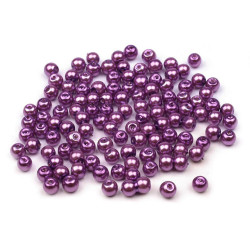 Sklenené voskové perly  ø4mm - Fialová (250 Gramy)