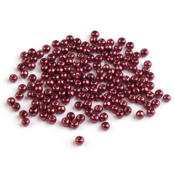 Sklenené voskové perly  ø4mm - Bordó (250 Gramy)