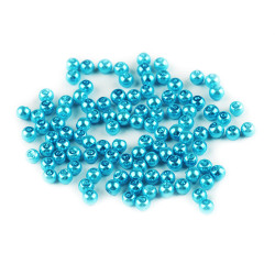Sklenené voskové perly  ø4mm - Tyrkys morský (250 Gramy)