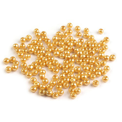 Sklenené voskové perly  ø4mm - Starozlatá (250 Gramy)