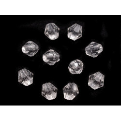Acrylperlen dopppelkegel / bicone  4x4 mm - Transparent (100 Gramm)