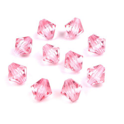 Acrylperlen doppelkegel / bicone 8x8 mm - Hellrosa (100 Gramm)