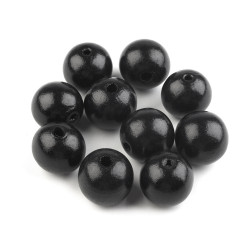 Koraliki drewniane ø22-25 mm - Czarny (10 Sztuki)