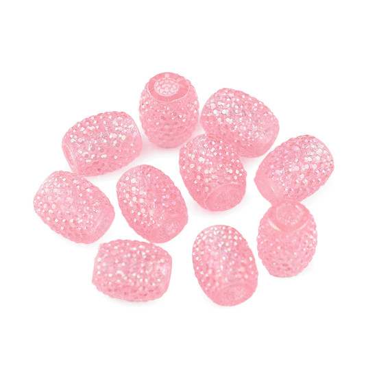 Plastikowe koraliki 13x15mm, duży otwór do przewlekania - Srebrny (5 Sztuki) Plastikowe koraliki 13x15mm, duży otwór do przewlekania - Srebrny (5 Sztuki)