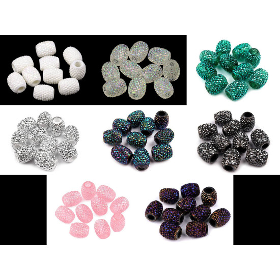 Plastikowe koraliki 13x15mm, duży otwór do przewlekania - Srebrny (5 Sztuki) Plastikowe koraliki 13x15mm, duży otwór do przewlekania - Srebrny (5 Sztuki)