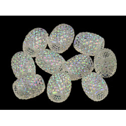 Plastikowe koraliki 13x15mm, duży otwór do przewlekania - Transparent (10 Sztuki)