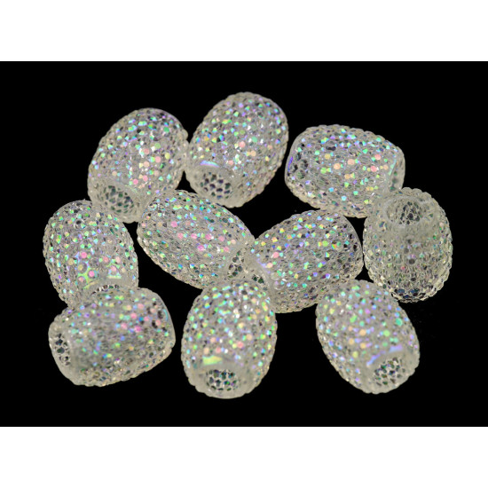 Plastikowe koraliki 13x15mm, duży otwór do przewlekania - Srebrny (5 Sztuki) Plastikowe koraliki 13x15mm, duży otwór do przewlekania - Srebrny (5 Sztuki)