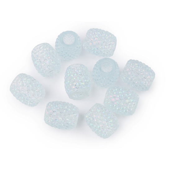 Plastikowe koraliki 13x15mm, duży otwór do przewlekania - Srebrny (5 Sztuki) Plastikowe koraliki 13x15mm, duży otwór do przewlekania - Srebrny (5 Sztuki)