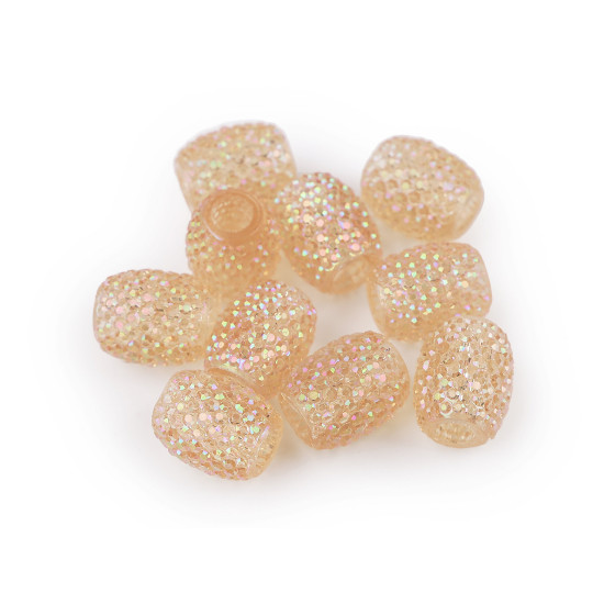 Plastikowe koraliki 13x15mm, duży otwór do przewlekania - Srebrny (5 Sztuki) Plastikowe koraliki 13x15mm, duży otwór do przewlekania - Srebrny (5 Sztuki)