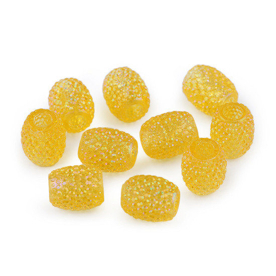 Plastikowe koraliki 13x15mm, duży otwór do przewlekania - Srebrny (5 Sztuki) Plastikowe koraliki 13x15mm, duży otwór do przewlekania - Srebrny (5 Sztuki)
