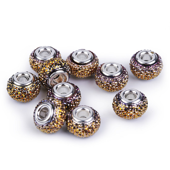 Koraliki 9x14mm, duży otwór do przewlekania - Srebrny (10 Sztuki) Koraliki 9x14mm, duży otwór do przewlekania - Srebrny (10 Sztuki)