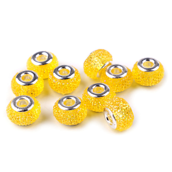 Koraliki 9x14mm, duży otwór do przewlekania - Srebrny (10 Sztuki) Koraliki 9x14mm, duży otwór do przewlekania - Srebrny (10 Sztuki)