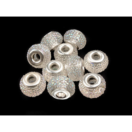 Koraliki 9x14mm, duży otwór do przewlekania - Srebrny (10 Sztuki) Koraliki 9x14mm, duży otwór do przewlekania - Srebrny (10 Sztuki)