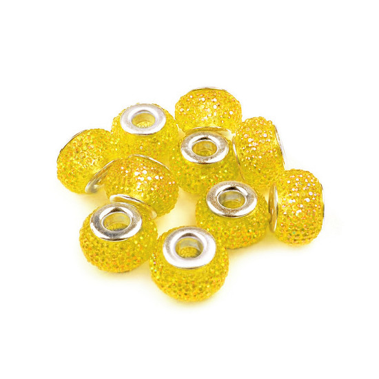 Koraliki 9x14mm, duży otwór do przewlekania - Srebrny (10 Sztuki) Koraliki 9x14mm, duży otwór do przewlekania - Srebrny (10 Sztuki)