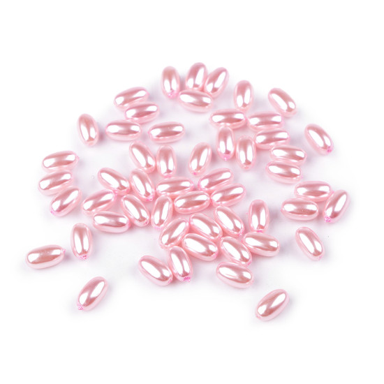 Plastic imitation pearl beads glance 6 x 10 mm, colore: oliva - Viola più chiaro (10 Grammi) Plastic imitation pearl beads glance 6 x 10 mm, colore: oliva - Viola più chiaro (10 Grammi)